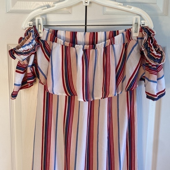 Lucca Striped Off The Shoulder Maxi Dress Size Small - Picture 3 of 11